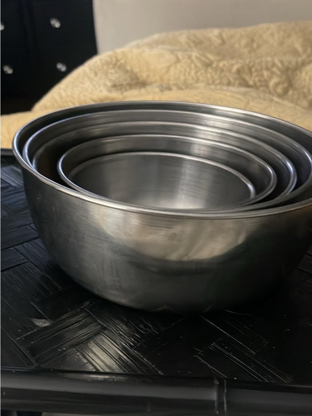 Stainless Steel Mixing Bowl Set - Silver Korean vintage